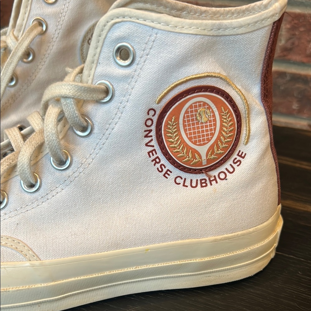 Retro Converse Chuck 70 High ‘Clubhouse High-Top Sneakers with Logo cream - Picture 10 of 15